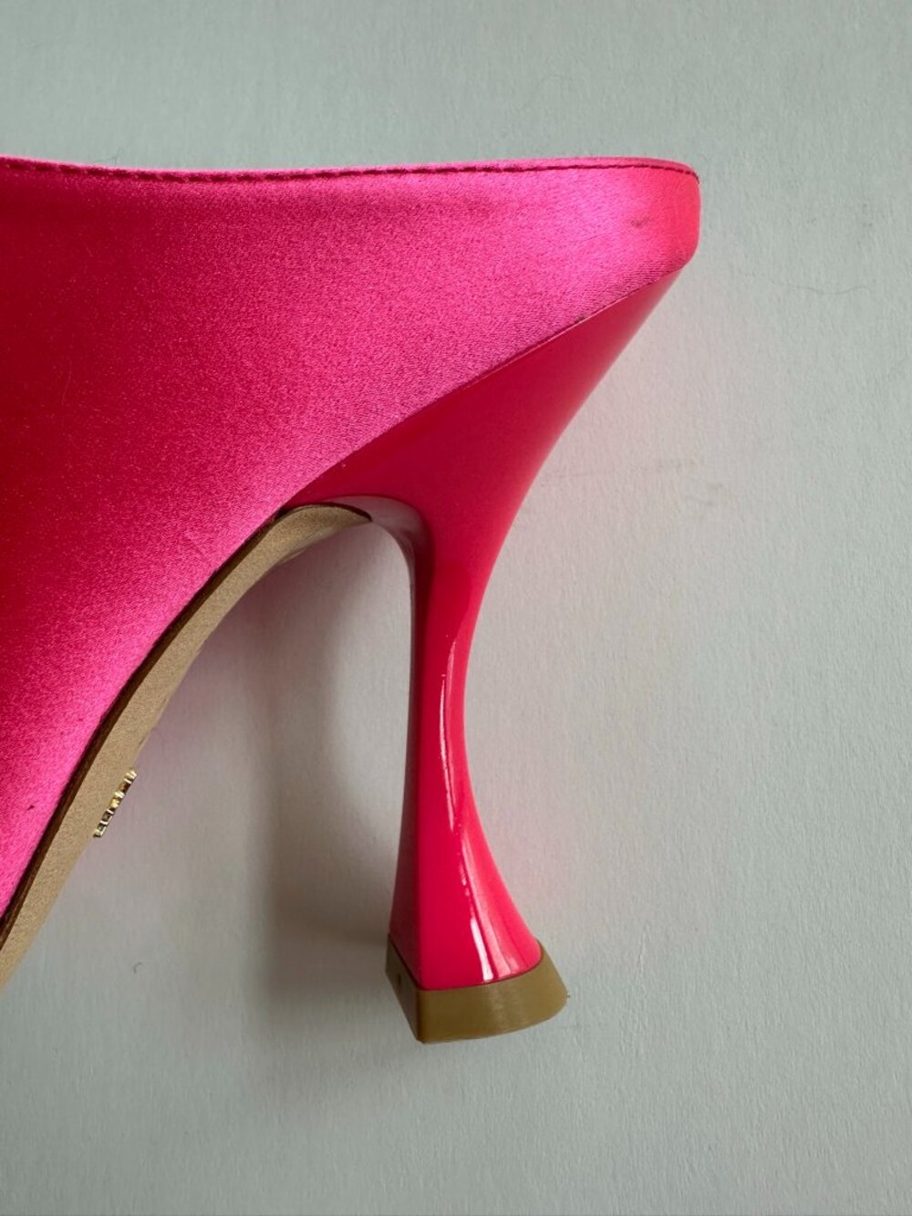 Stuart Weitzman Pink Satin Crystal Heels, Size 7 Luxury Designer Pumps Mules - Picture 5 of 12